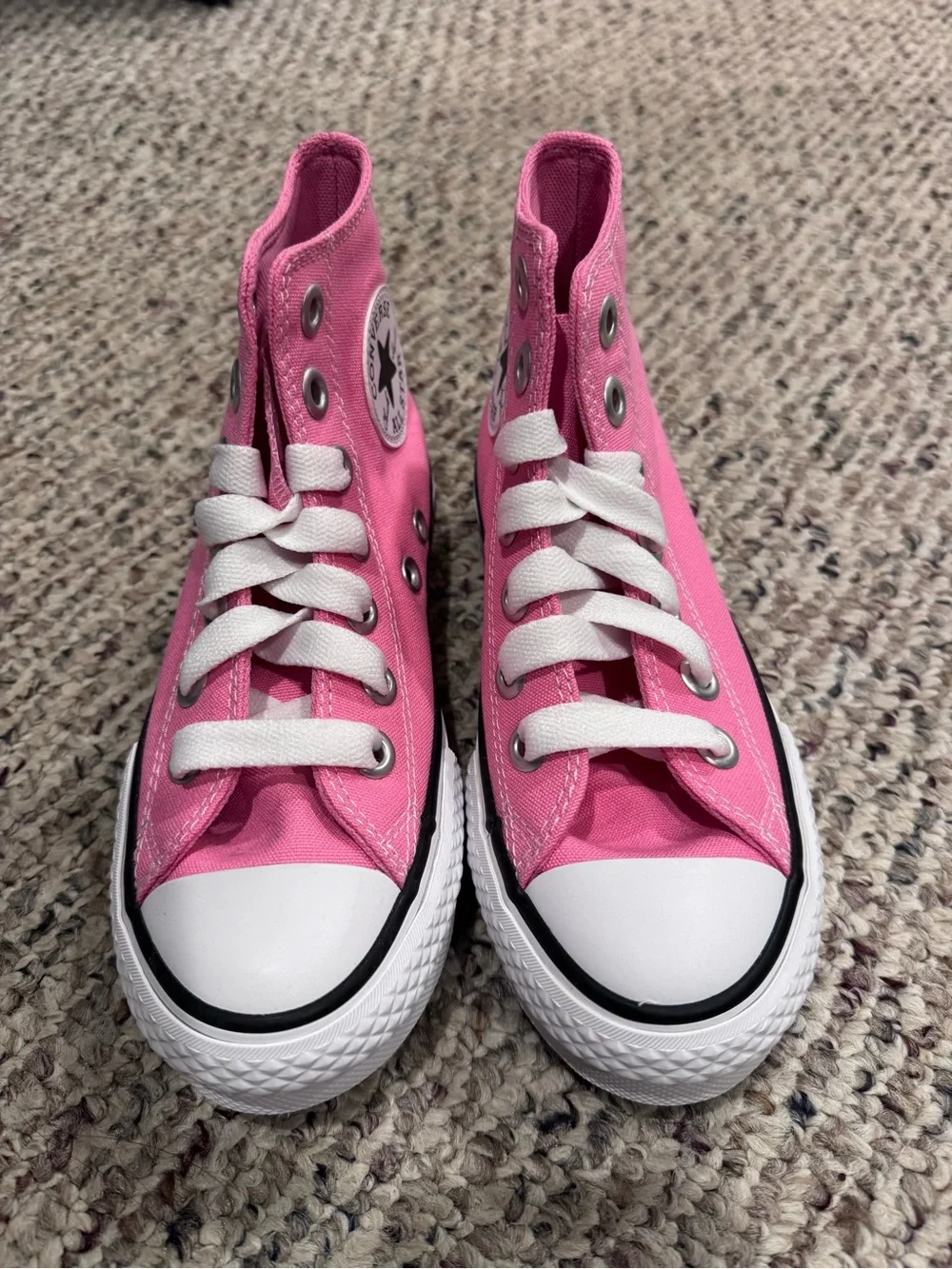 Converse Youth High-Top Sneakers - Pink and White